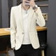 thumbnail image 4 of Chaqueta de traje de lino gris para hombre, chaqueta de un solo pecho, blazer para hombre, novedad de verano en ropa sencilla, moda 2024, informal, clásica, 4 of 5