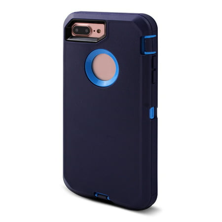 TPU 360 Degree Rotary Belt Clip Shell Phone Case Navy Blue for iPhone 7 (Best Chip For 6.7 Cummins)