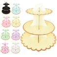 thumbnail image 4 of Ludlz 3 Tier Cupcake Stand, Plastic Tiered Serving Stand, Dessert Fruit Snack Tower Tray for Wedding Home Birthday Tea Party Baby Shower Wedding Party Supplies, 4 of 8