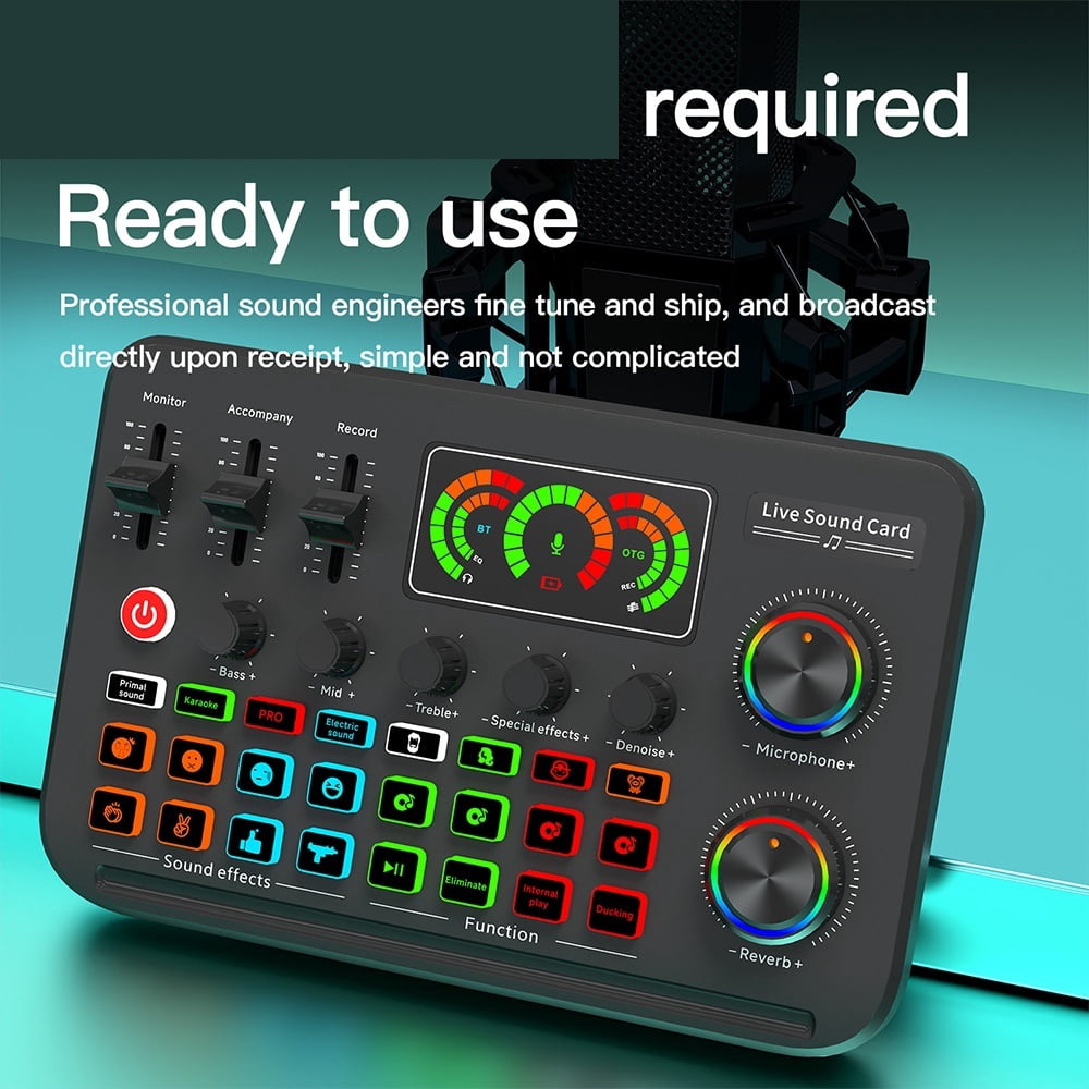 Live Sound Card Live Streaming Studio Recording Mixer DJ Controller Bluetooth-Compatible
