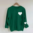 thumbnail image 5 of Valentine's Day Clothes Womens Love Heart Printed Crewneck Sweatshirts Loose Casual Long Sleeve Pullover Tops (M, Army Green #B), 5 of 7