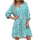 thumbnail image 1 of Vestido estampado bohemio suelto de temperamento de manga larga con cuello en V de primavera y otoño para mujer Pompotops  hdfakjf7970, 1 of 1