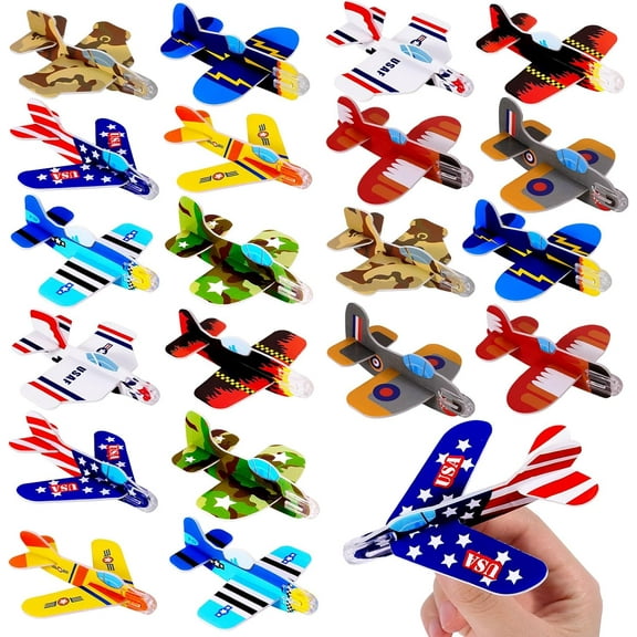Glider Planes Bulk,72 Pack Foam Gliders for Kids,Lightweight Planes with 10 Designs,Individually Packed Outdoor Flying Toys,Foam Birthday Party Favor Airplane Toy for Boys Girls