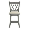 thumbnail image 3 of Weston Home Sheena Double X Back 24-inch Counter Height Wood Swivel Stool, Antique Grey, 3 of 6