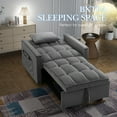 thumbnail image 3 of Lunale 4-in-1 Convertible Sleeper Sofa Chair Bed for Adult, Lounge Chair Indoor, Modern Single Couch for Living Room, Small Spaces, Gray Velvet, 3 of 9