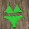 thumbnail image 3 of Plus size Swimsuits clearance Women Two Pieces Bikini Set Solid Padded Push Up Swimwear Swimsuit Green S(S), 3 of 3