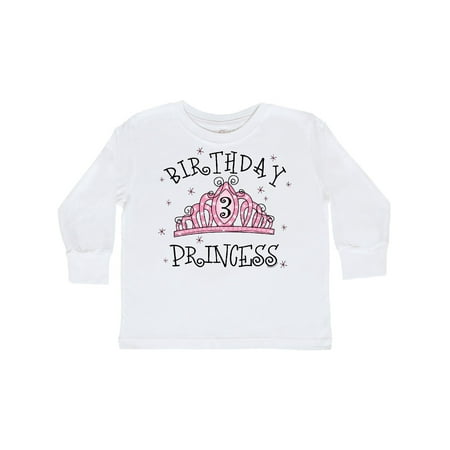 Tiara 3rd Birthday Princess Toddler Long Sleeve T-Shirt