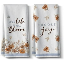 Funny Kitchen Towels,Chooose Themed Designs Dishcloth Towels,18x26Inch,Wreath Farmhouse Hand Towel for Bathroom Decoration,Gifts for Teens Girls Sisters Women,Housewarming Set of 2