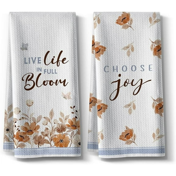 Funny Kitchen Towels,Chooose Themed Designs Dishcloth Towels,18x26Inch,Wreath Farmhouse Hand Towel for Bathroom Decoration,Gifts for Teens Girls Sisters Women,Housewarming Set of 2
