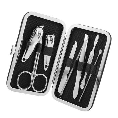 Vocoste Manicure Set Professional Nail Clippers Kit Travel Manicure Kit Black Stainless Steel 1 Set
