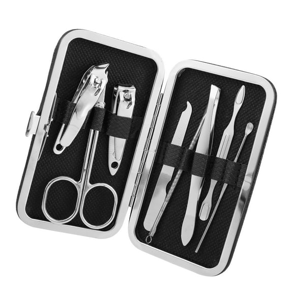 Vocoste Manicure Set Professional Nail Clippers Kit Travel Manicure Kit Black Stainless Steel 1 Set