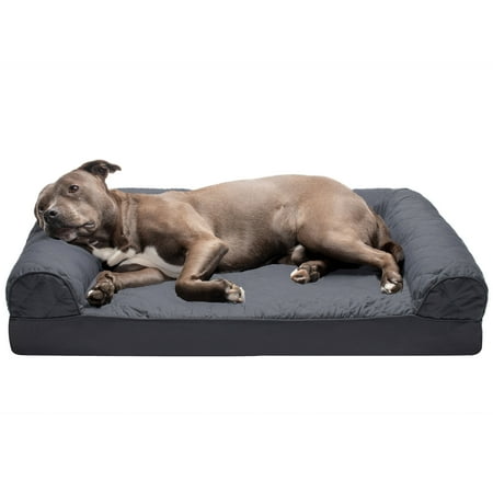 UPC: 0842229125696 | FurHaven Pet Products Quilted Orthopedic Sofa Pet Bed for Dogs & Cats – Iron Gray Large