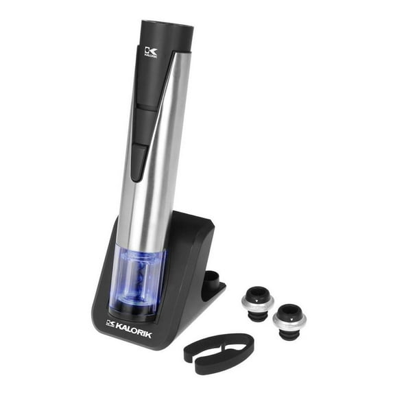 Restored KALORIK 2-IN-1 WINE OPENER AND PRESERVER, STAINLESS STEEL (Refurbished)