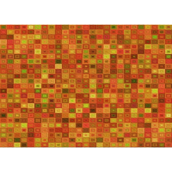 Ahgly Company Indoor Rectangle Patterned Neon Red Area Rugs, 6' x 9'