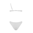 thumbnail image 4 of XIYON Bikini Sets For Women Solid Color V Neck Knot Front Push Up High Leg Thong Two Piece Swimsuit Summer Beach Vacation Bathing Suits, 4 of 5