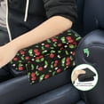 thumbnail image 6 of Renewold Cherry Flower Black Car Center Console Cover Scratch Resistant Armrest Seat Box Cover with Organizer Pockets Console Lid Protector Cushion Fit for Most Cars Vehicles SUVs, 6 of 9