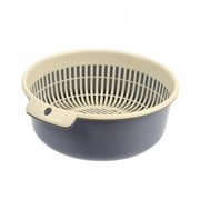 Choosebetter Plastic Double-Deck Colander Set, Drain Basket, Filter Basket, Washing Bowl, Strainer with Plastic Basin, Nesting Strainer Bowl