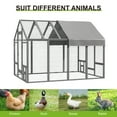 thumbnail image 3 of TIMHAKA 96” Outdoor Large Chicken Coop, Wooden Chicken Run w/ Cover for 12 Chickens, Gray, 3 of 8
