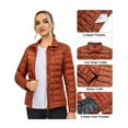 thumbnail image 4 of Little Donkey Andy Women's Quilted Puffer Jacket Lightweight Insulated Jacket Full Zip Thermal Padded Winter Coat with Pockets Orange S, 4 of 6
