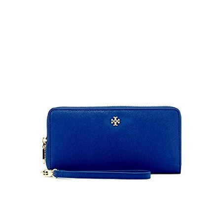 - TORY BURCH York Zip Passport Continental Leather Wallet in Jelly Blue
