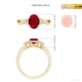 thumbnail image 5 of ANGARA Natural 1.25 ct Ruby Split Shank Engagement Ring with Trio Diamonds in 14K Yellow Gold for Women (Size-8x6mm) | July Birthstone, Anniversary, Jewelry Gift for Women | Natural Ruby Ring, 5 of 9