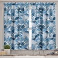thumbnail image 2 of Ambesonne Birds Valance & Curtain, Exotic Parrots Blue Leaves, 55"x30", Dark Sky Blue and White, 2 of 7