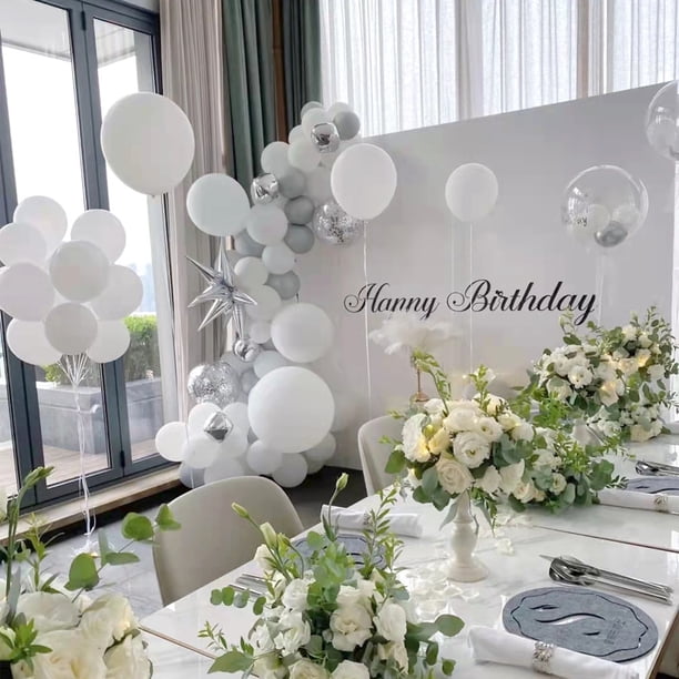 Kit de 70 globos blancos de látex para fiestas y festivales