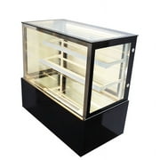 INTBUYING 48 Commercial Floor Type Refrigerated Cake Showcase Bakery Cabinet Cooling Display Case Cooler Right Angle 220V