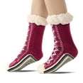 thumbnail image 2 of sususu Wool Cable Socks,Slipper Socks for Women With Non Lined Slipper Socks, 2 of 6