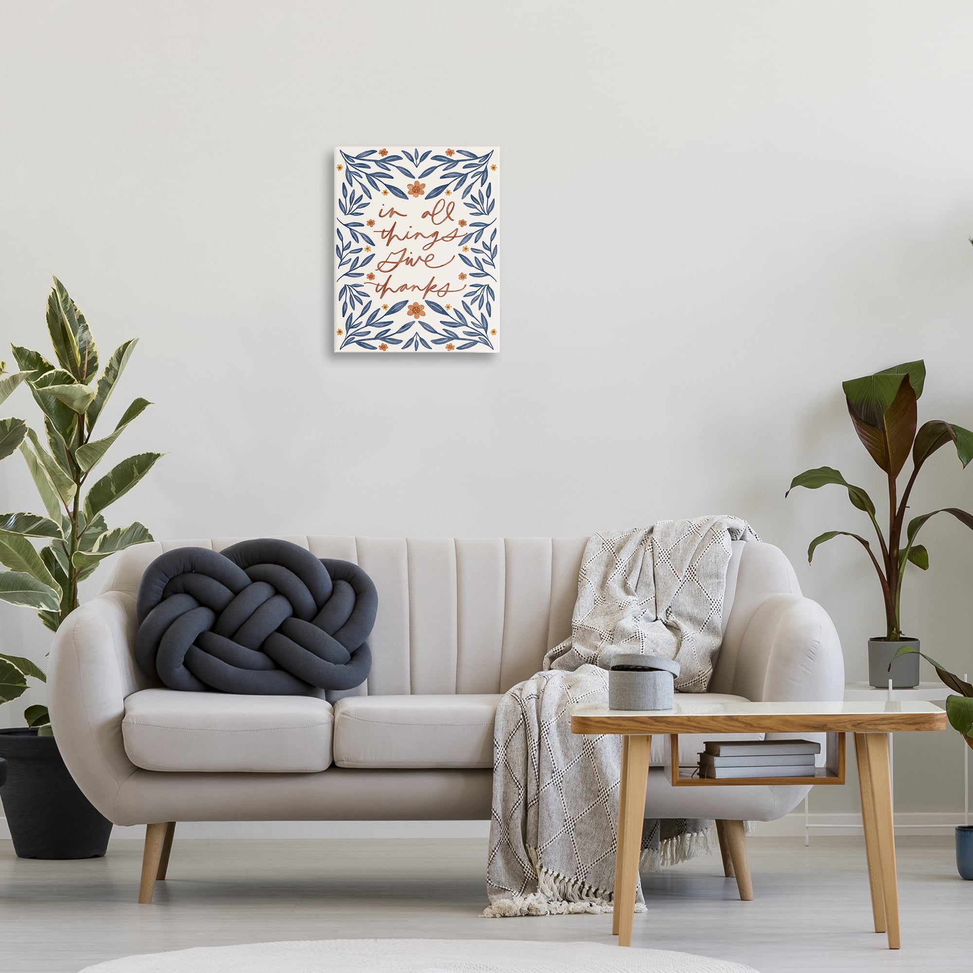 Stupell Industries Give Thanks Botanical Plants & Flowers Painting Wrapped Canvas Art Print Wall Art, 16 x 20
