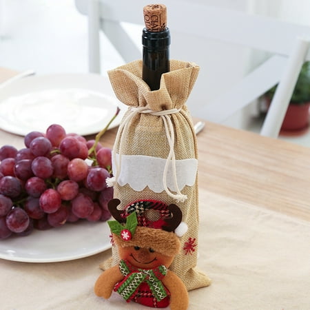 Tailored Christmas Wine Bag Machine Embroidered Wine Bottle Set