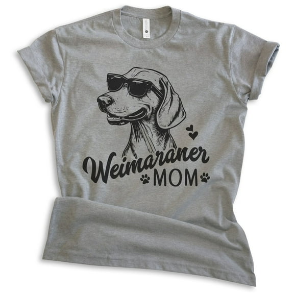 Weimaraner Mom, Unisex Women's Shirt, Weimaraner Owner, Funny Dog Mom Gift, Dark Heather Gray, Medium