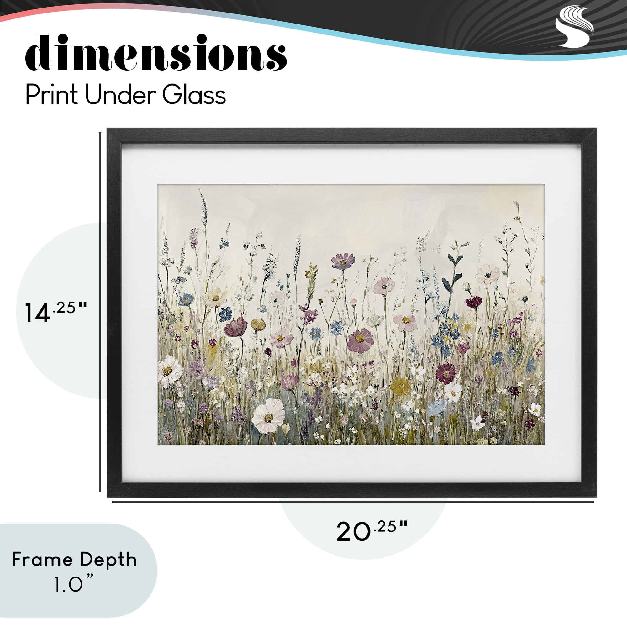 Stupell Industries Spring Blooms Pastoral Meadow Black Framed Print Under Glass, design by Kim Allen