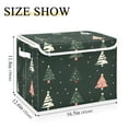 thumbnail image 5 of Yayeee Collapsible Cube Storage Bin with Lid Fabric Closet Decorative Basket with Handles, Green Christmas Trees, 5 of 7