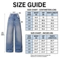 thumbnail image 4 of FEDPOP Girls Wide Leg Baggy Jeans, High Waisted Denim Pants with Pockets, Casual Y2K Loose Trousers for Kids, Blue, 8-14Y, 4 of 7
