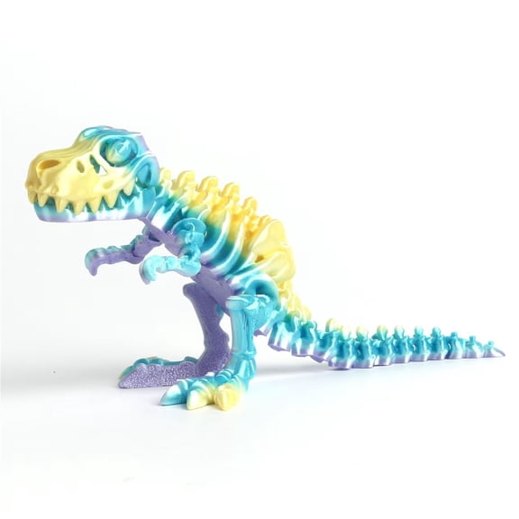 1pc Candy Color Size: 25*15*5cm (with Bones) 3D Printed Dinosaur Skeleton With Movable Joints, Dinosaur Bone Figurine, Tyrannosaurus Rex With Bone-biting Feature.