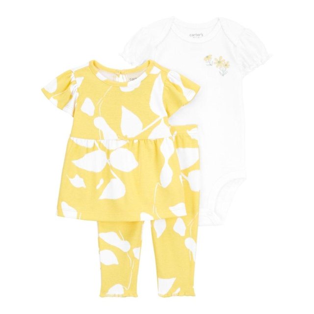 Conjunto Carter's Child of Mine Talla 24M Con Estampado Floral Grande para Niña Amarillo