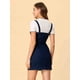 thumbnail image 5 of Falda con tirantes de mezclilla con tirantes ajustables y botones para mujer Azul claro XL, 5 of 6
