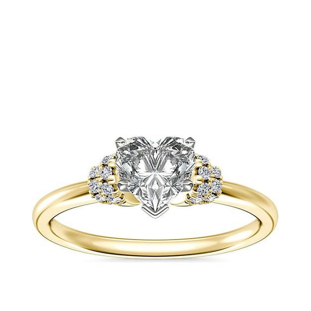 0.65 Carat Excellent Heart Cut Real Diamond Latest Design Solitaire Engagement Ring for Ladies Solid 14K Yellow Gold Size 7.5