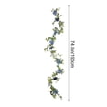 thumbnail image 3 of Enredadera de Flor de Rosa Artificial | Guirnalda de ratán simulado de 6.23ft | Decoración floral decorativa de arco de boda | Planta de plástico de larga duración | Rosa Blanco Azul | 1 Pieza, 3 of 6