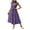 Purple, variant on Plus Size Beach Dresses for Womens 2026 Summer Fashion Casual Round-Neck Ruffled Short Sleeve Solid Color Dress