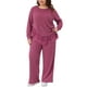 thumbnail image 2 of Conjuntos de 2 piezas para mujer de talla grande Agnes Orinda, blusa de manga larga y pantalones de pierna ancha 1X color rojo rosa, 2 of 6
