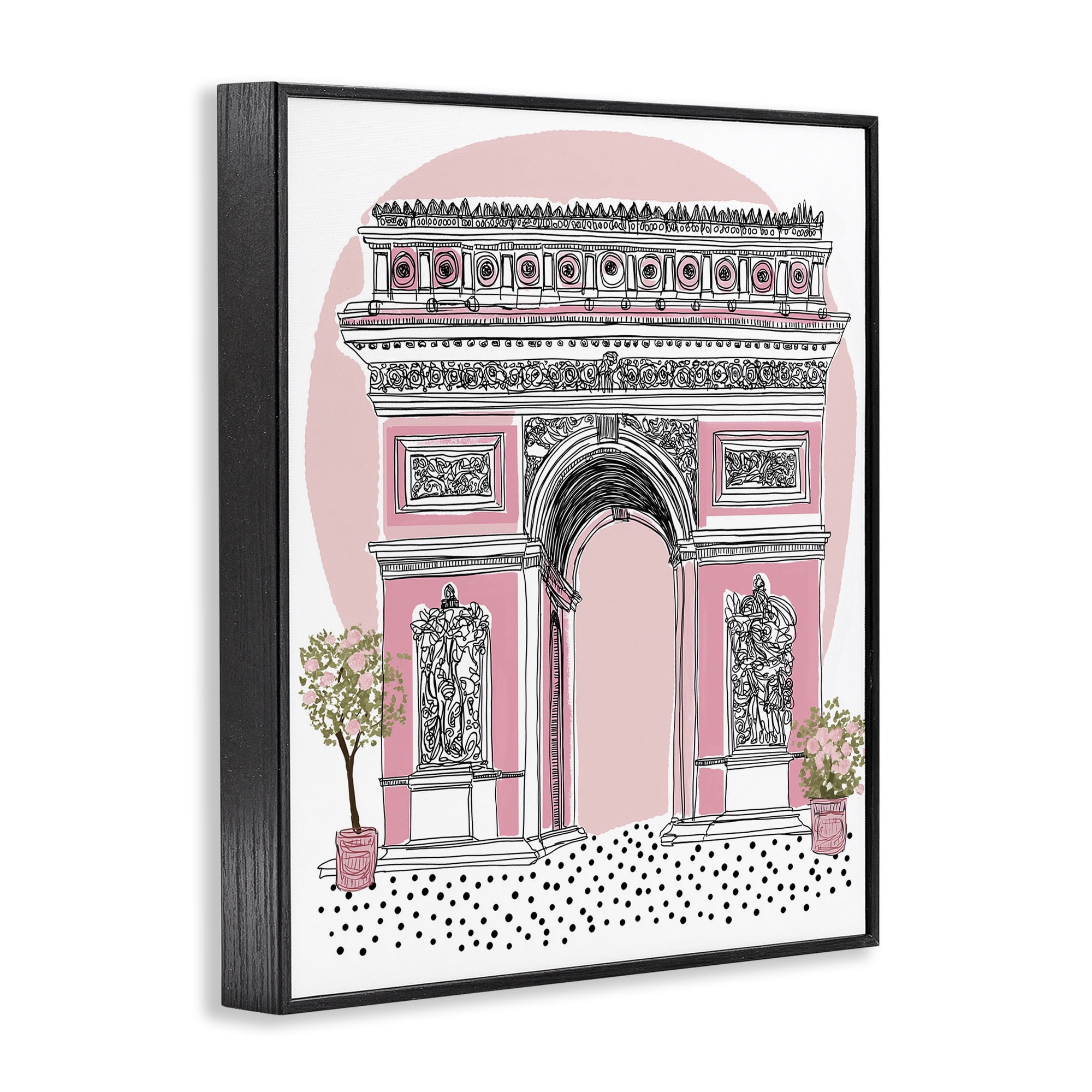 Stupell Industries Pink Neoclassical Archway Black Framed Giclee Art, design by Jess Stempel