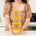 thumbnail image 4 of Libbey Serve It 16 Piece 2 Cup Glass Storage Bowl Container Set with Yellow Plastic Lids, 4 of 6