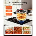 thumbnail image 6 of KFFKFF 12Qt Stainless Steel Pressure Cooker with Steaming Rack, Tempered Glass Lid, and Adjustable Pressure Settings for Cooking Meat, Beans, Rice, Soups, and Sauces, Reaching up to 100 kPa, 6 of 9
