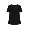 thumbnail image 6 of Women Blouses Solid-color Fashionable Back-button T-Shirts Round-neck Top Short-sleeved Round-neck Top/T-Shirts, 6 of 8