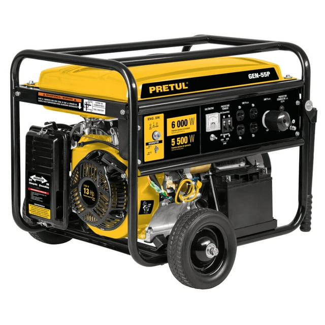 Generador eléctrico con motor a gasolina, 5,500W, Pretul Pretul GEN-55P