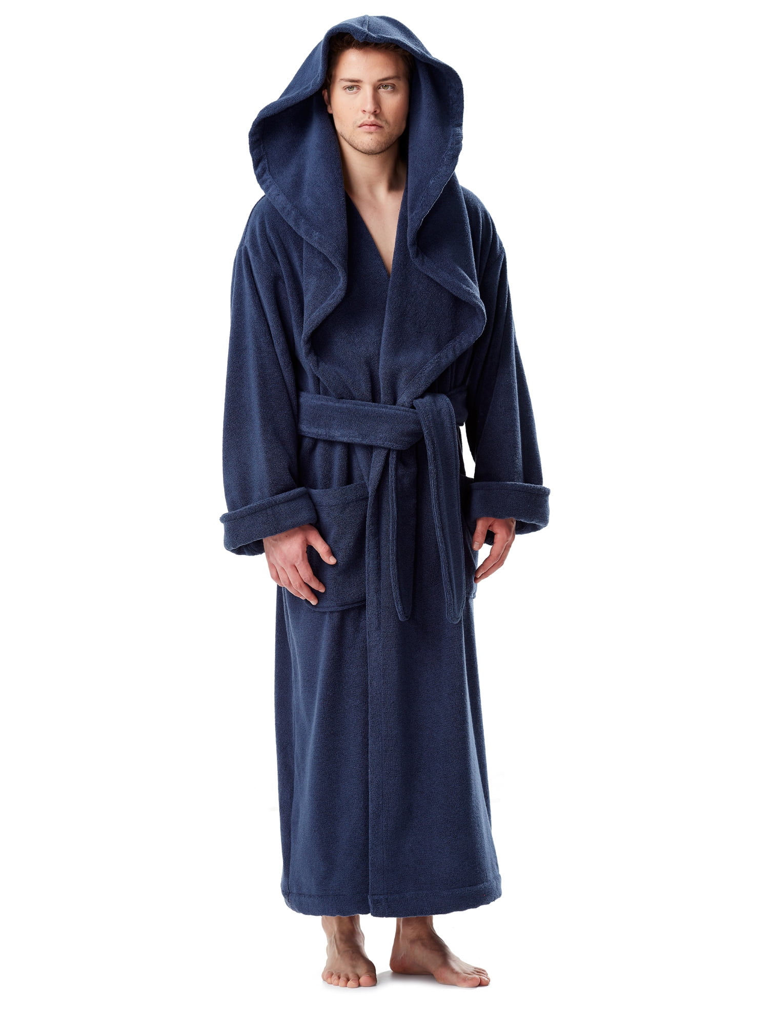 Men's Luxury Medieval Monk Robe Style Full Length Hooded Turkish Terry ...