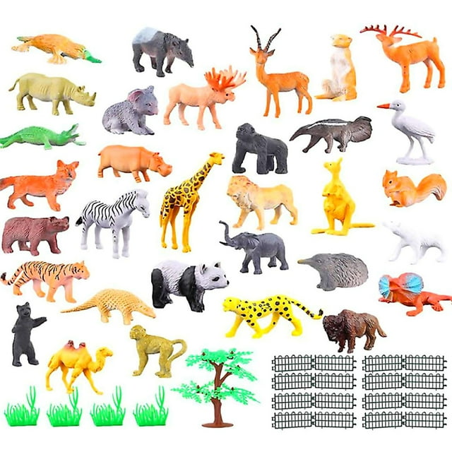 53 Uds. Conjunto de animales de PVC figuras de animales juguetes Mini animales de la selva juguetes educativos de aprendizaje regalo para niños
