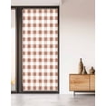 thumbnail image 2 of Window Privacy Film Brown Checkered Stained Glass Window Film Decorative Sun Block Window Cover Farmhouse Buffalo Plaid Window Clings Static Adhesive Sticker for Bathroom 35.4"x78.7", 2 of 7